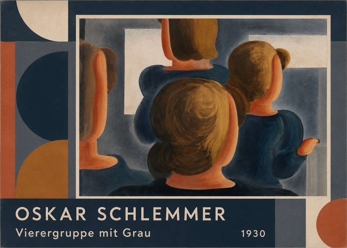Oskar Schlemmer Vierergruppe Mit Grau No2 - Plakat