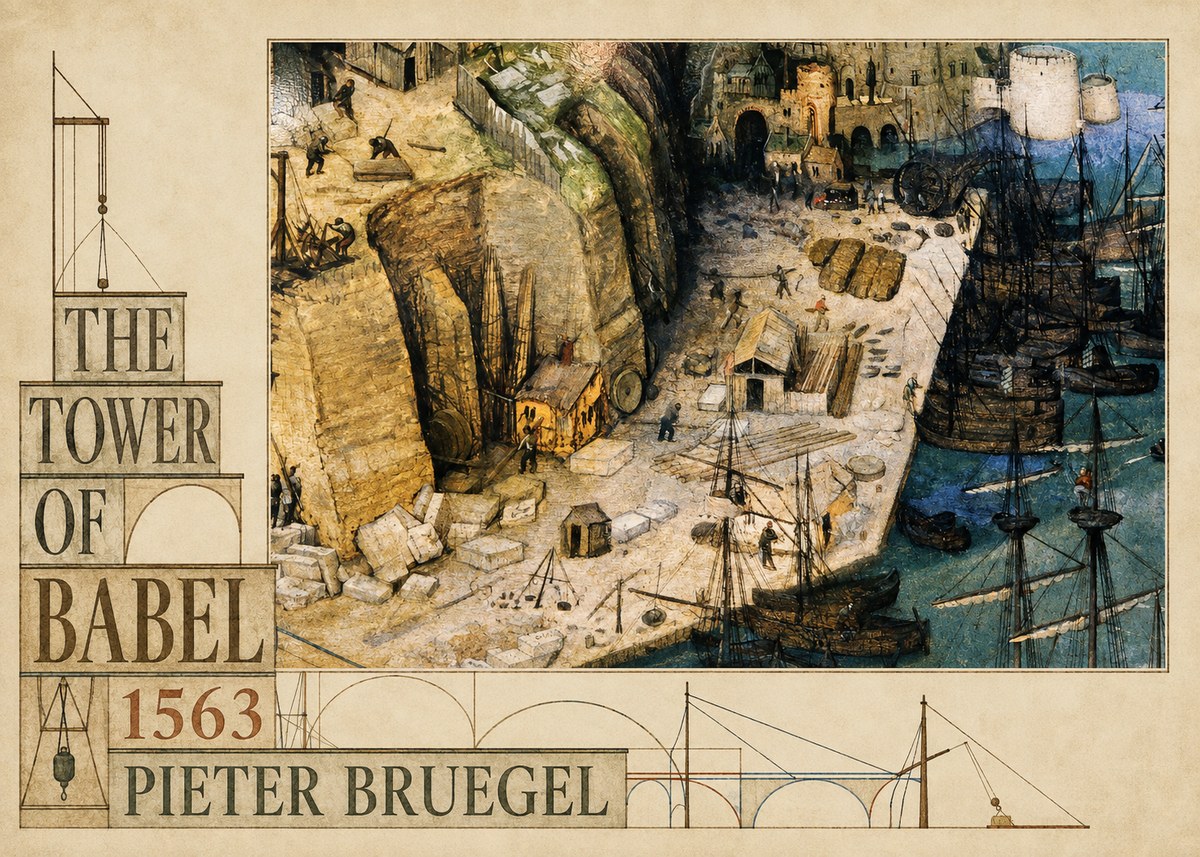 Pieter Bruegel The Tower of Babel XVIII No6 - Plakat