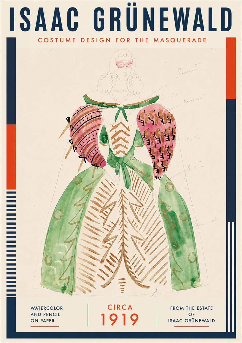 Isaac Grünewald Costume Design for the Masquerade No5 - Plakat