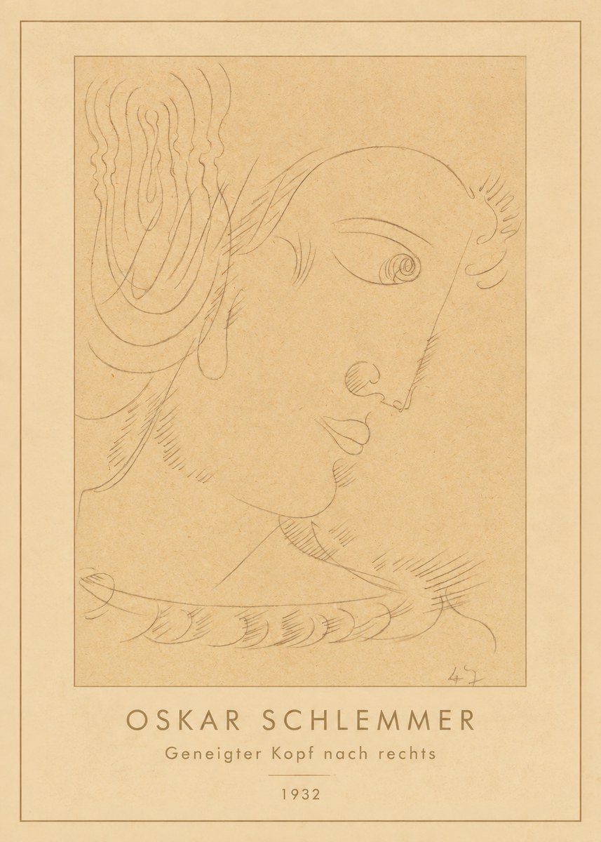Oskar Schlemmer Geneigter Kopf Nach Rechts No4 - Plakat