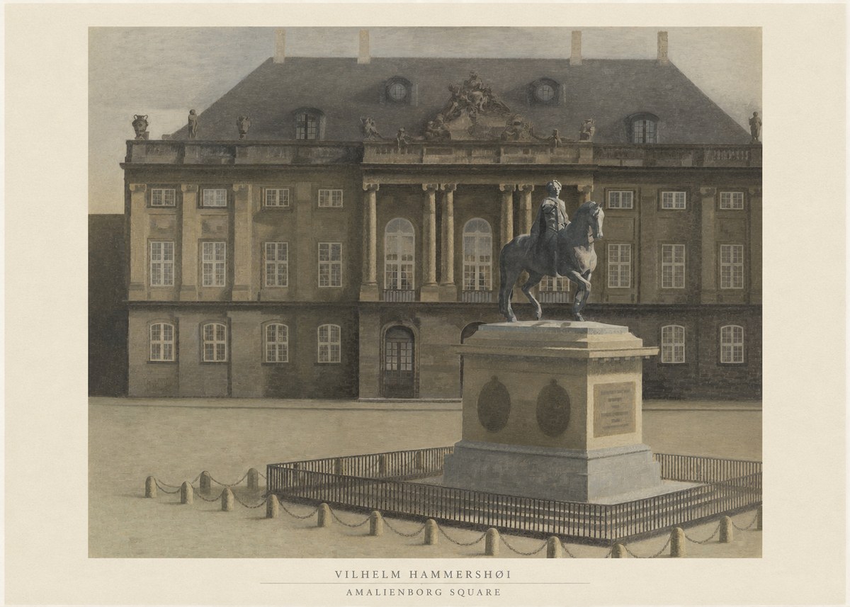 Vilhelm Hammershøi Amalienborg Square II No6 - Plakat