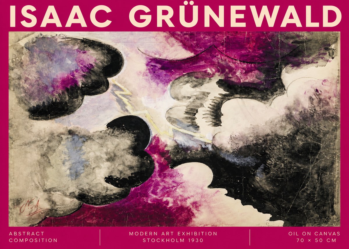 Isaac Grünewald Abstract Composition No2 - Plakat