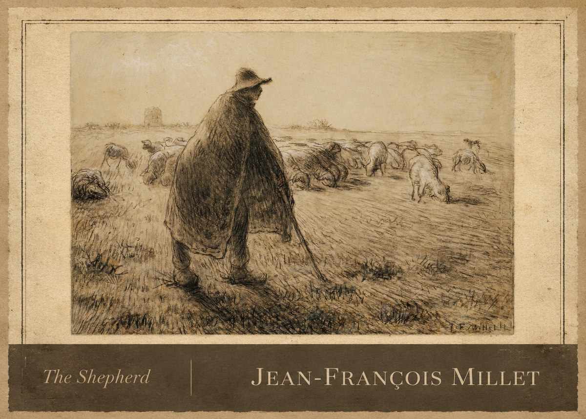 Jean-François Millet The Shepherd No3 - Plakat
