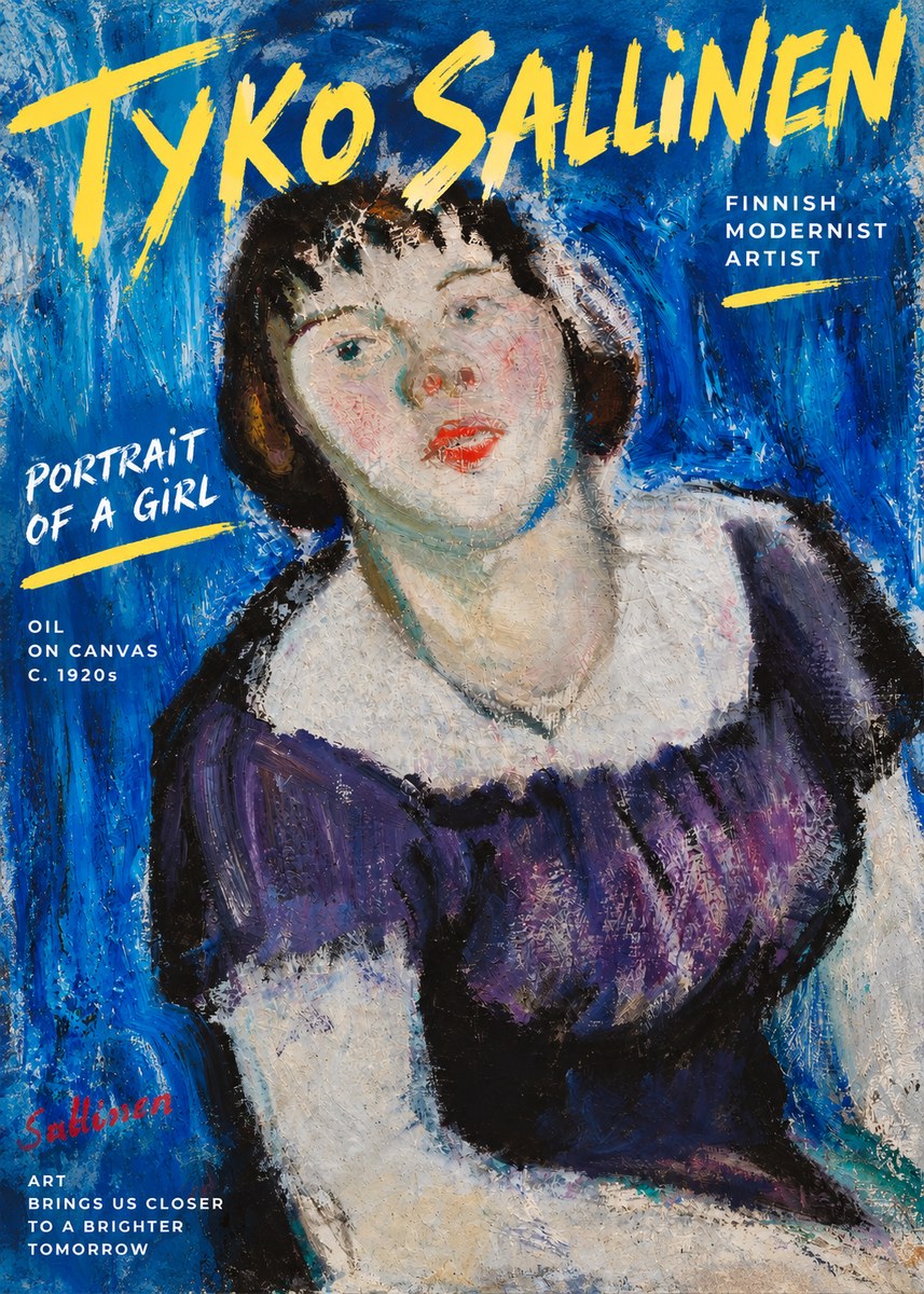 Tyko Sallinen Portrait of a Girl II No4 - Plakat