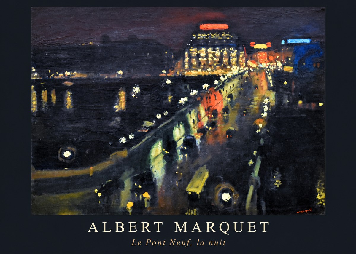 Albert Marquet Le Pont Neuf, La Nuit No6 - Plakat