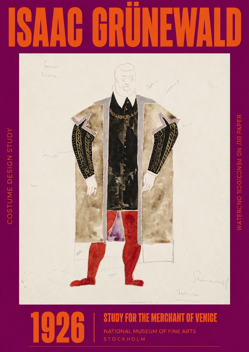 Isaac Grünewald Study for the Merchant of Venice No2 - Plakat
