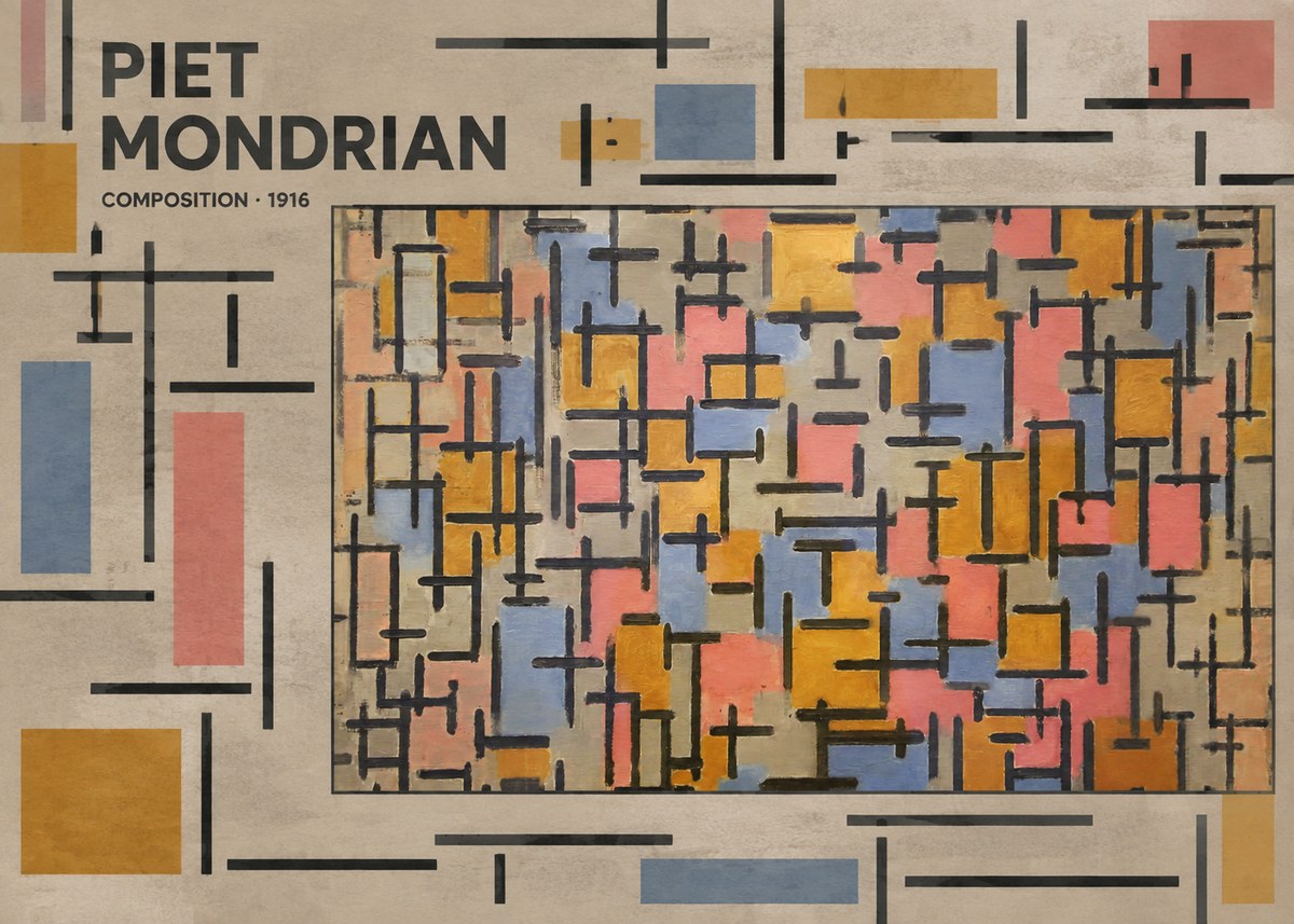 Piet Mondrian Composition No4 - Plakat