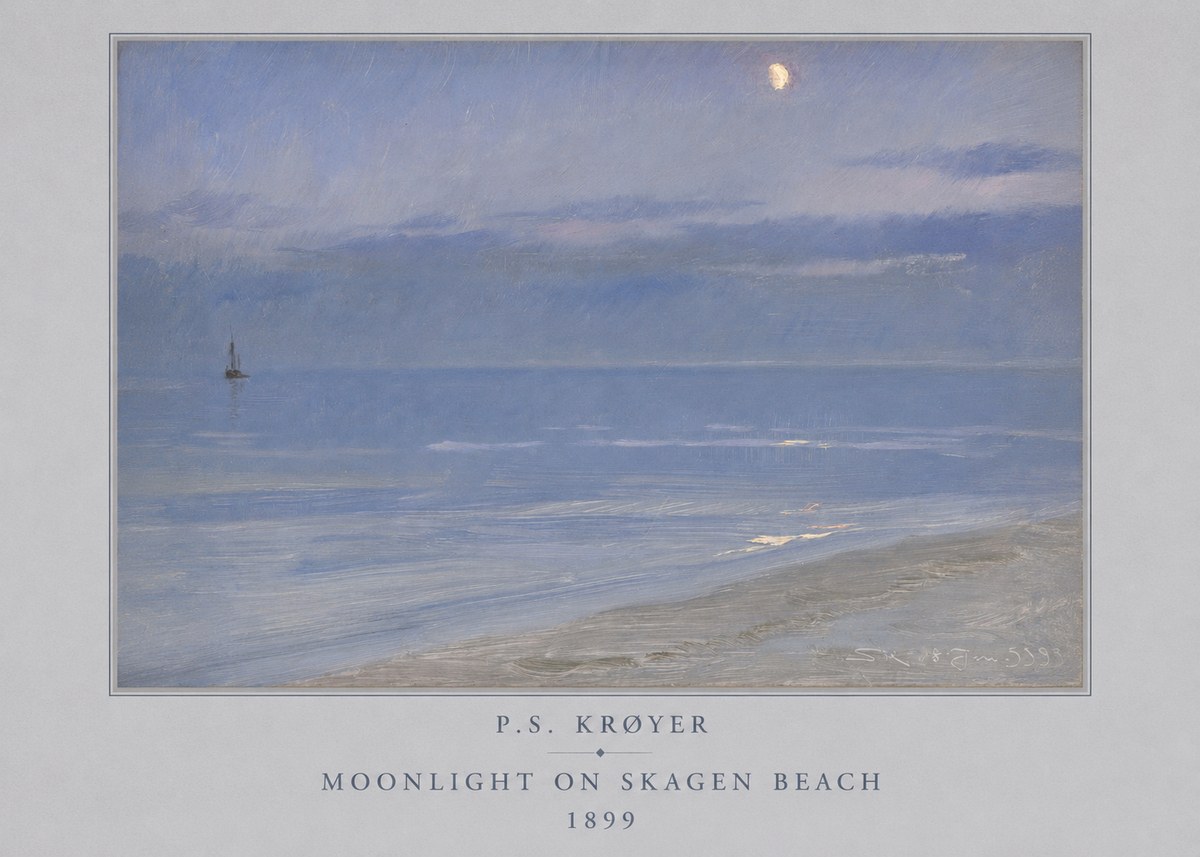P.S. Krøyer Moonlight on Skagen Beach No4 - Plakat