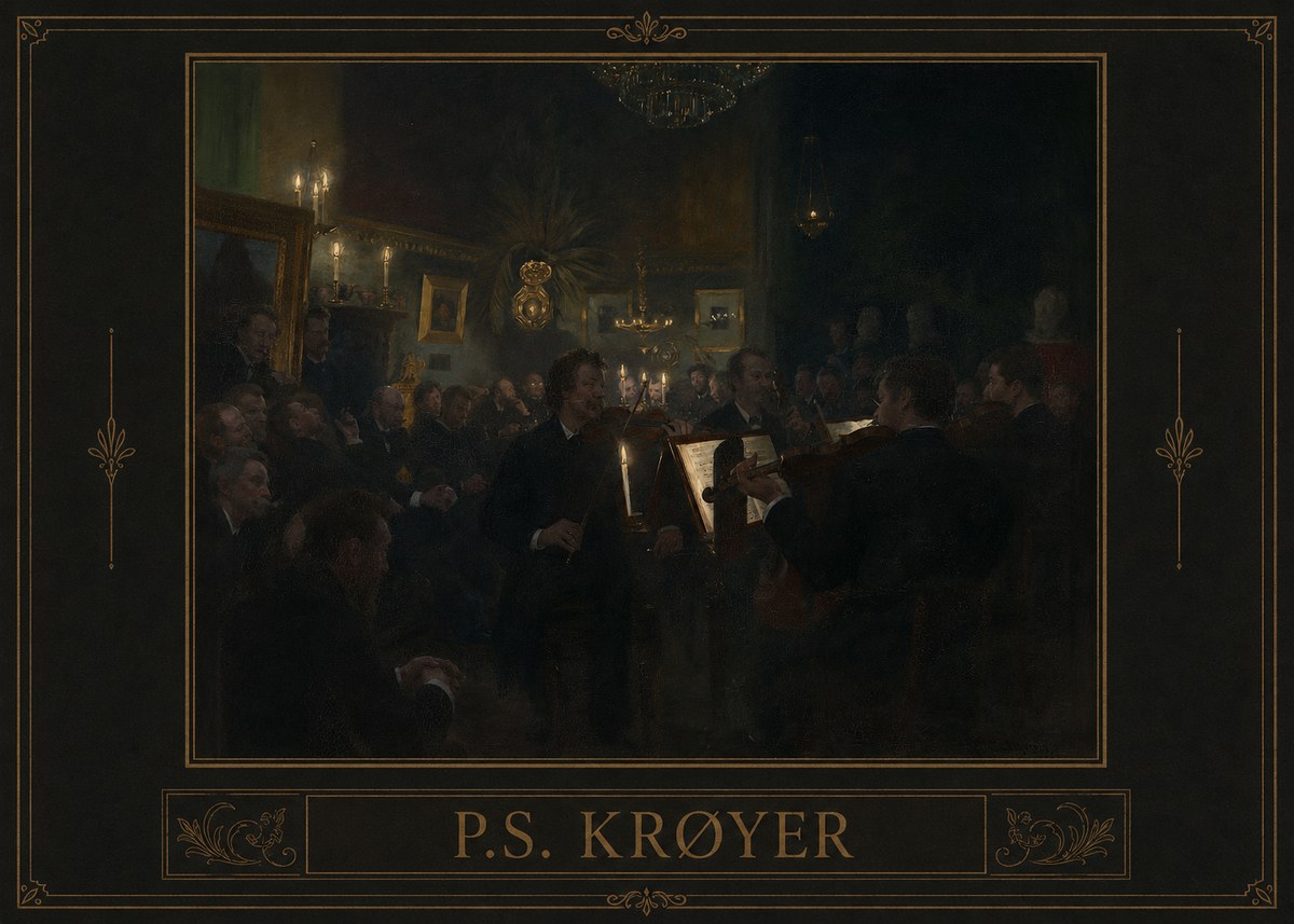 P.S. Krøyer An Evening at Høeberg's Home No1 - Plakat