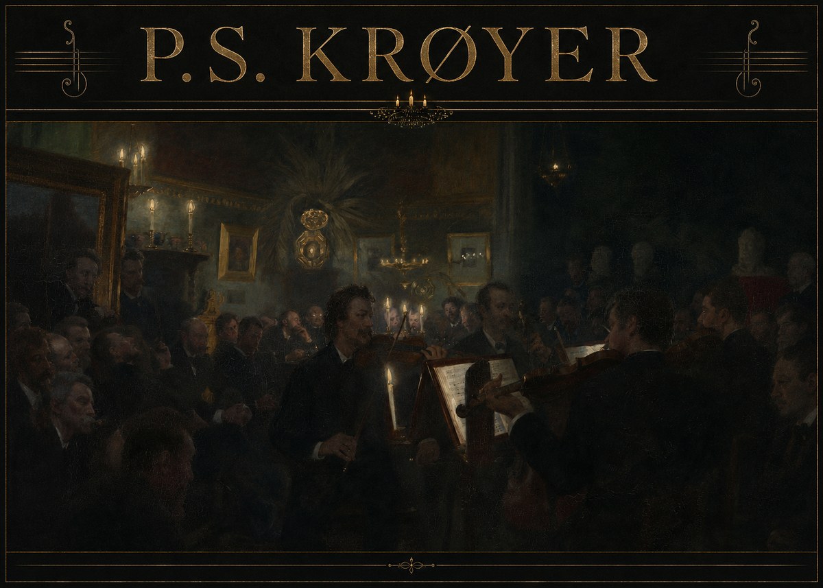 P.S. Krøyer An Evening at Høeberg's Home No3 - Plakat