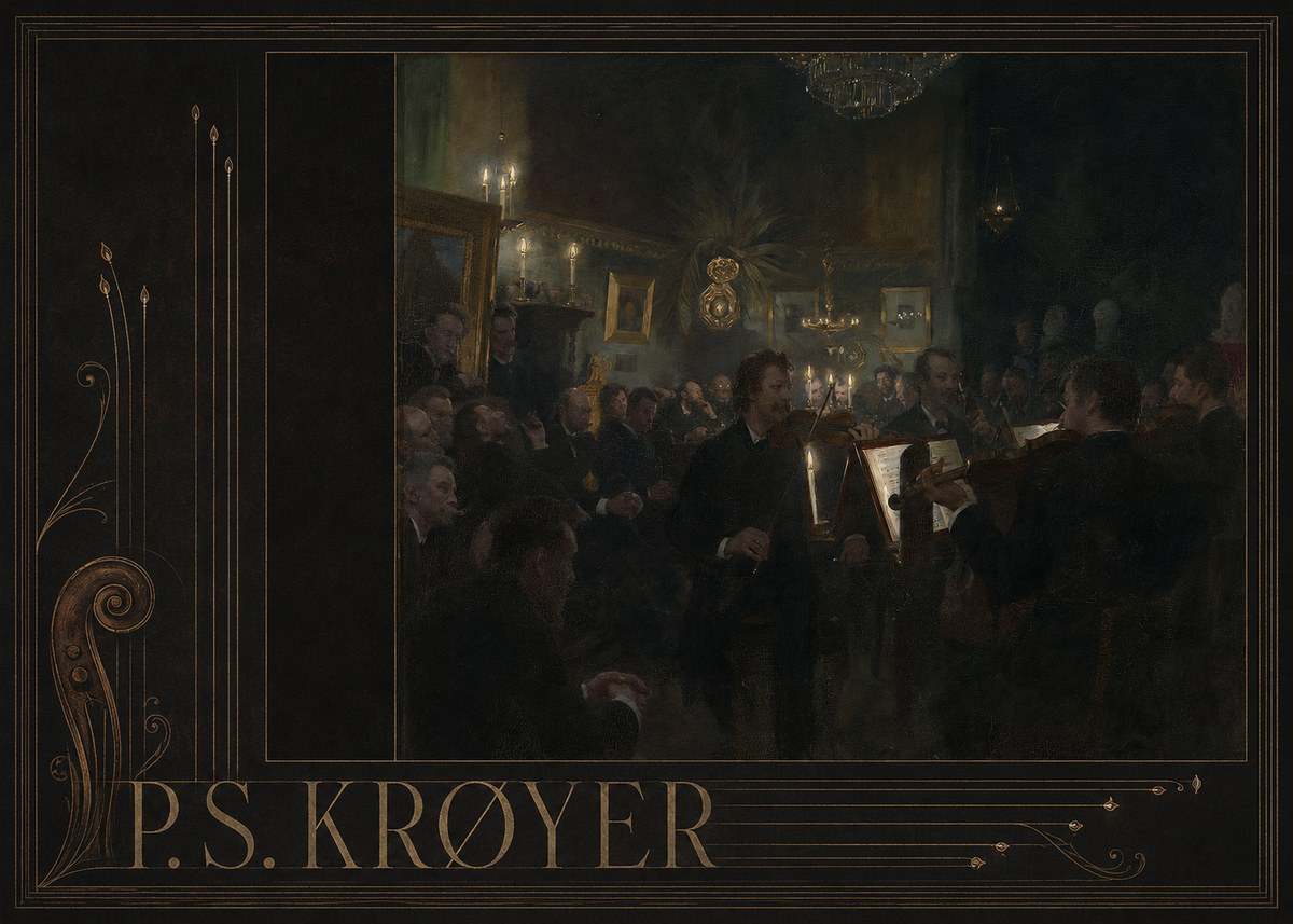 P.S. Krøyer An Evening at Høeberg's Home No5 - Plakat