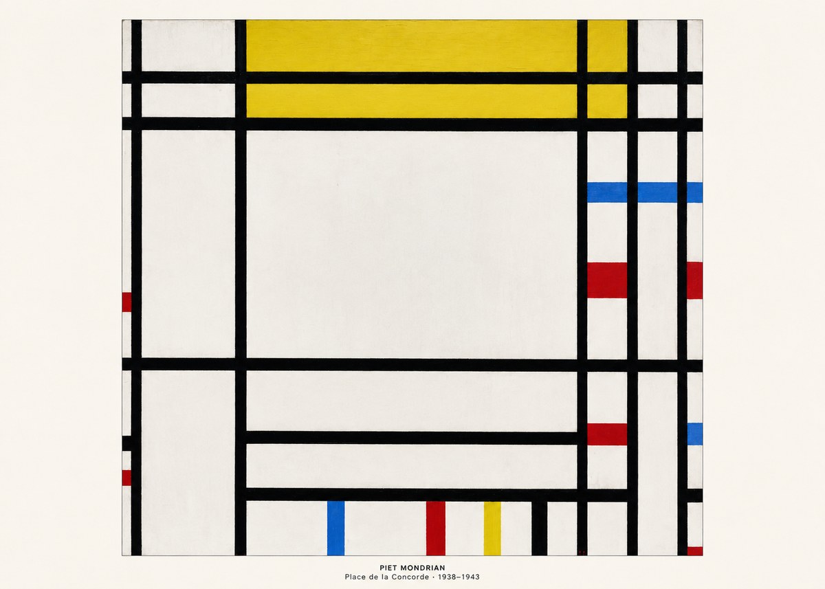 Piet Mondrian Place De La Concorde No5 - Plakat