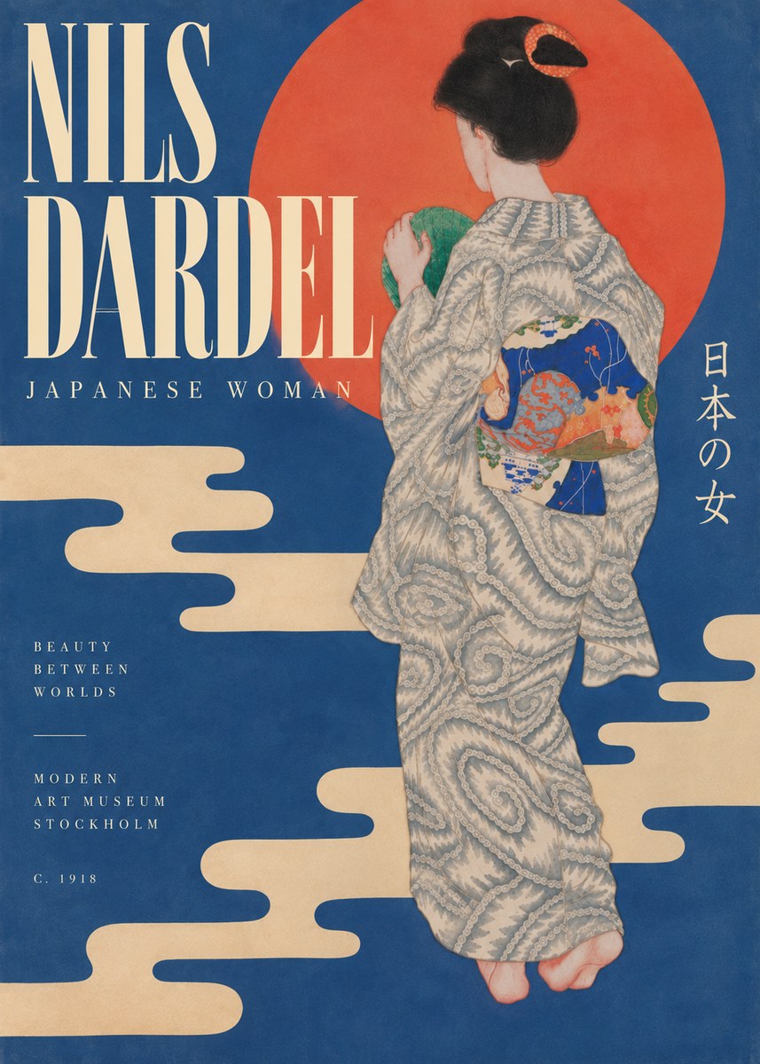 Nils Dardel Japanese Woman No5 - Plakat