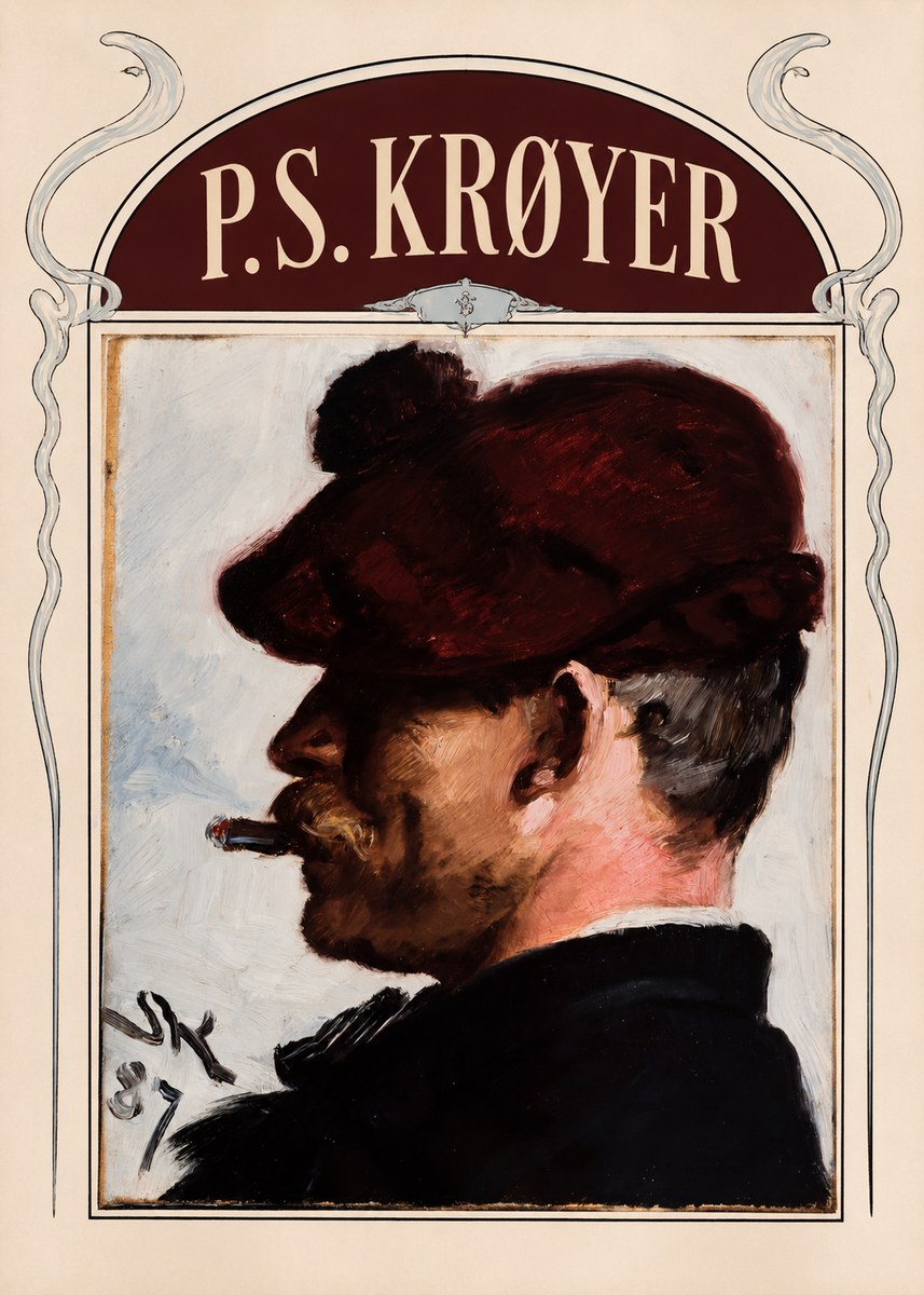 P.S. Krøyer Self-portrait with Cigar II No6 - Plakat