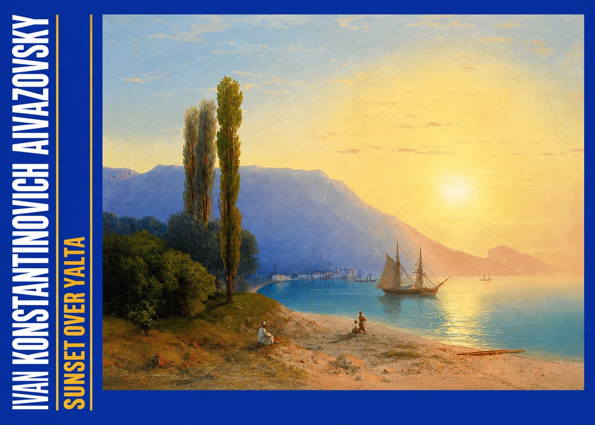 Ivan Konstantinovich Aivazovsky Sunset over Yalta No2 - Plakat