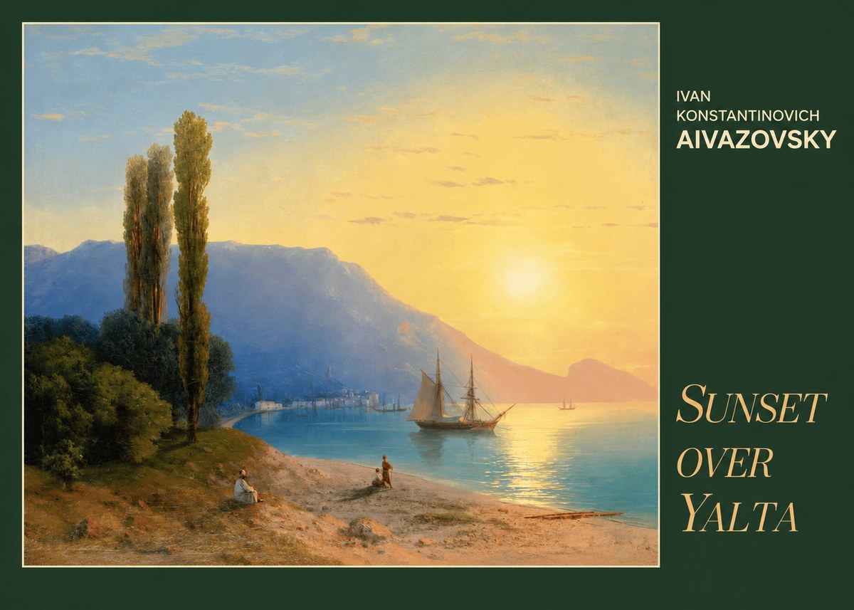 Ivan Konstantinovich Aivazovsky Sunset over Yalta No6 - Plakat