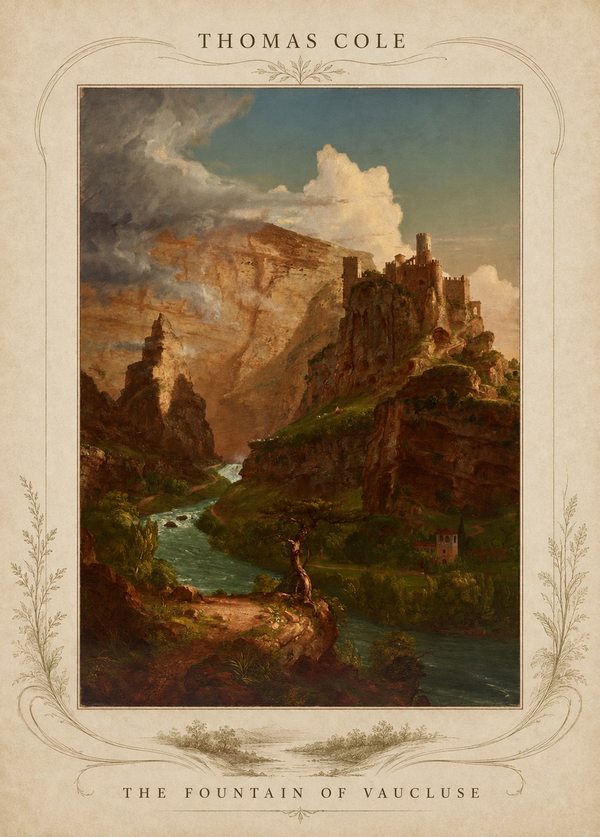 Thomas Cole The Fountain of Vaucluse II No3 - Plakat