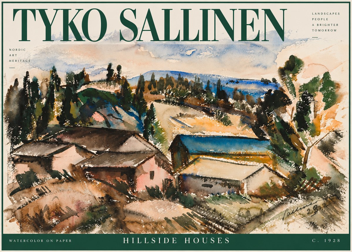 Tyko Sallinen Hillside Houses No4 - Plakat