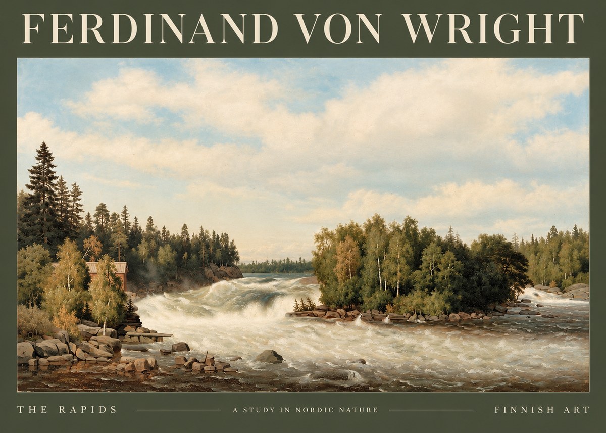 Ferdinand von Wright Rapids in a Finnish River No4 - Plakat
