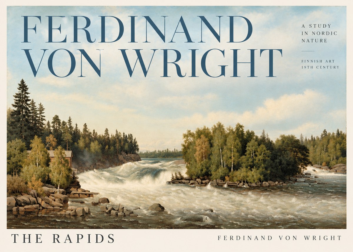 Ferdinand von Wright Rapids in a Finnish River No5 - Plakat