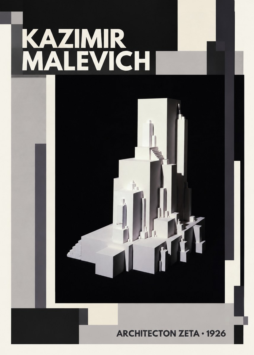 Kazimir Malevich Architecton Zeta No2 - Plakat