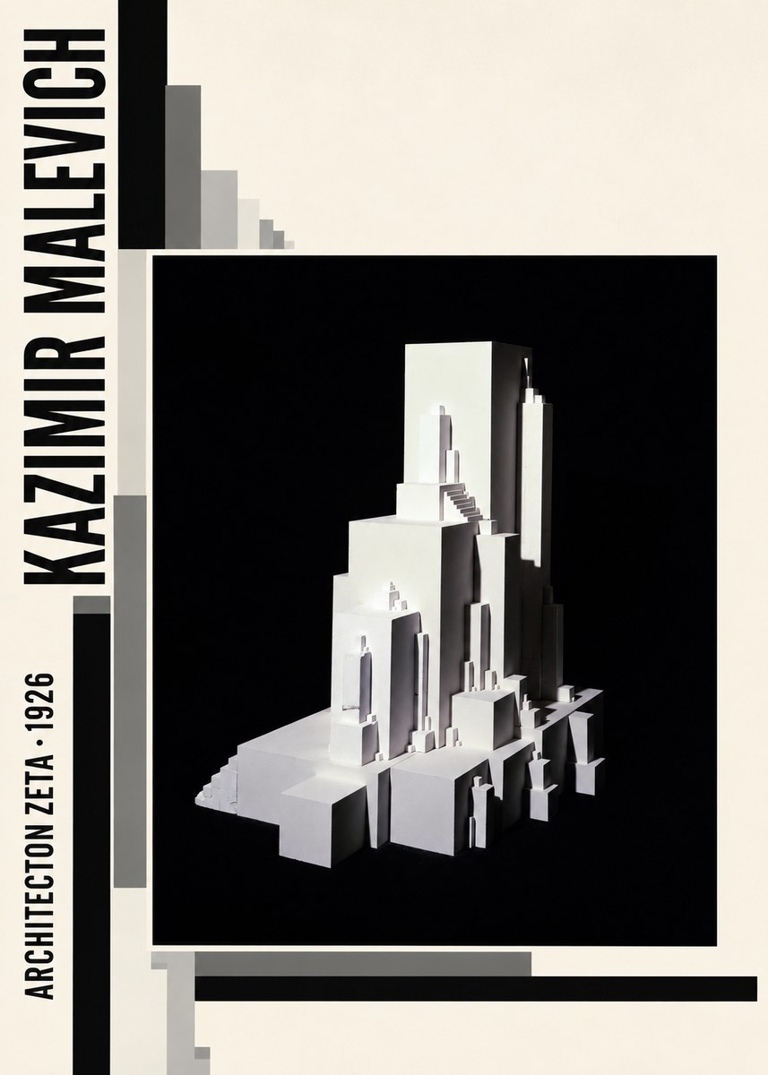 Kazimir Malevich Architecton Zeta No3 - Plakat