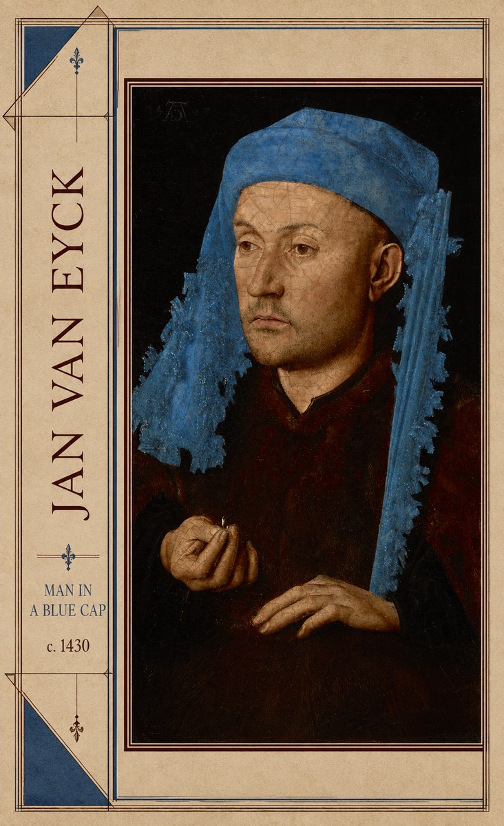 Jan van Eyck Man in a Blue Cap II No2 - Plakat