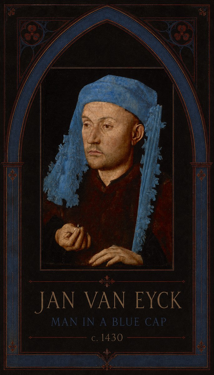 Jan van Eyck Man in a Blue Cap II No3 - Plakat