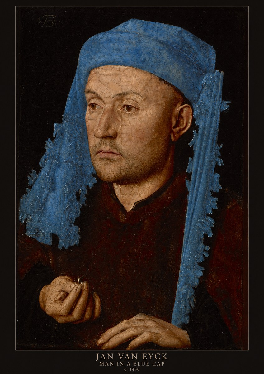 Jan van Eyck Man in a Blue Cap II No4 - Plakat
