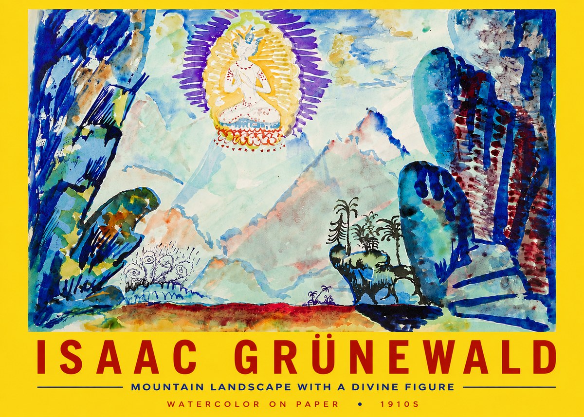 Isaac Grünewald Mountain Landscape with a Divine Figure No5 - Plakat