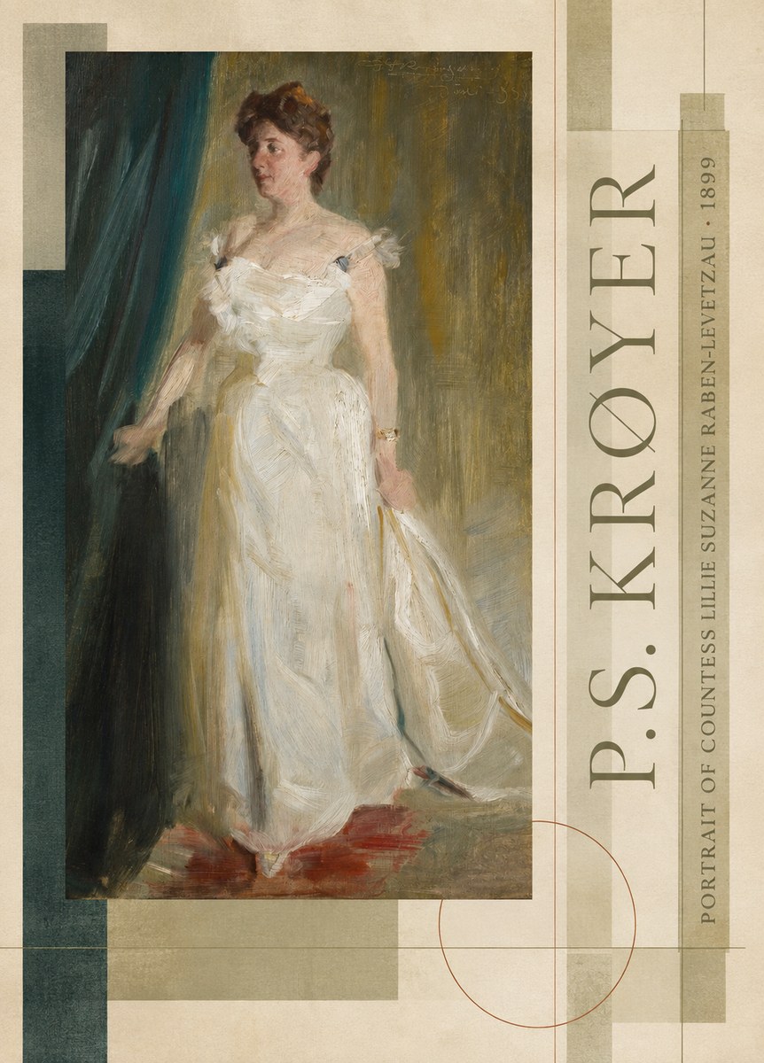 P.S. Krøyer Portrait of Countess Lillie Suzanne Raben-levetzau - 1899 No6 - Plakat