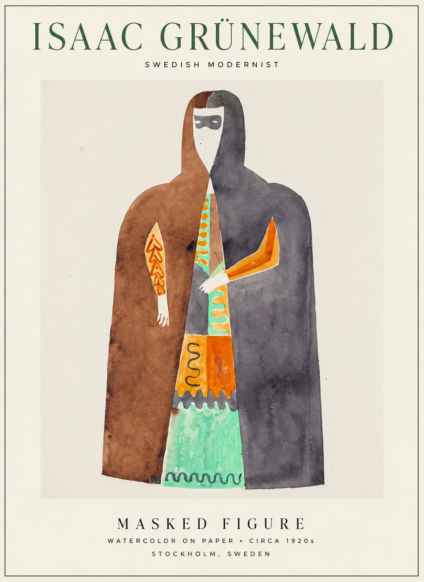 Isaac Grünewald Masked Figure No1 - Plakat