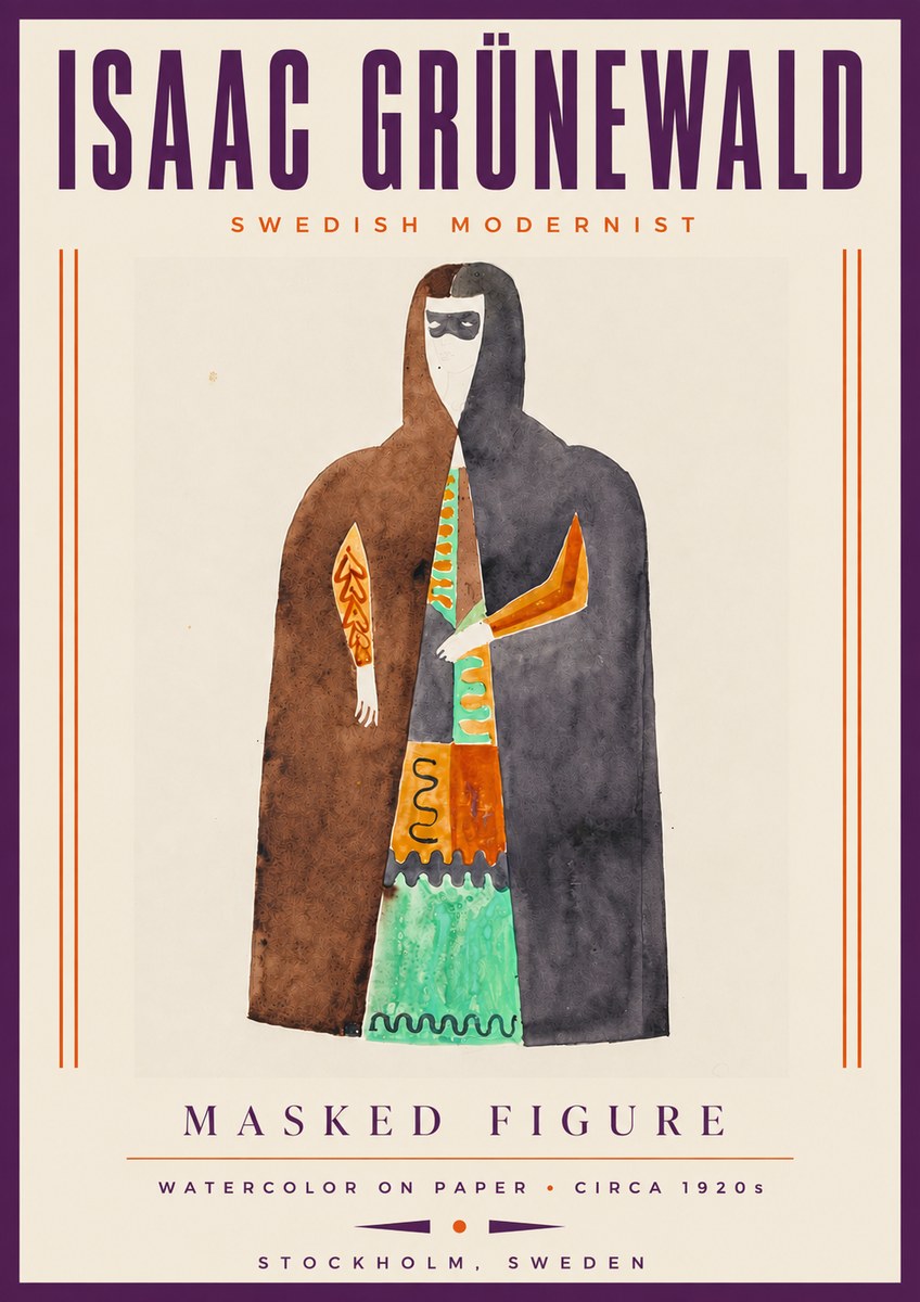 Isaac Grünewald Masked Figure No5 - Plakat