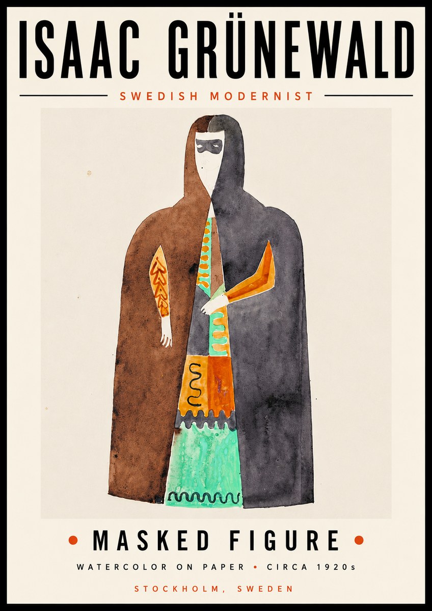 Isaac Grünewald Masked Figure No6 - Plakat