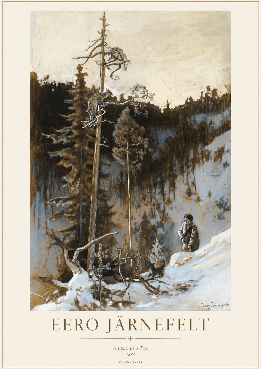 Eero Järnefelt A Lynx in a Tree No1 - Plakat