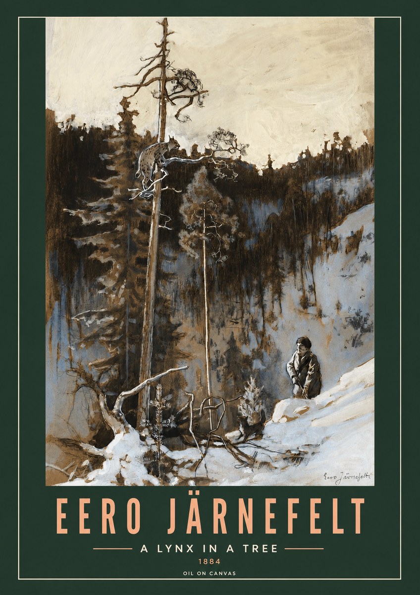 Eero Järnefelt A Lynx in a Tree No2 - Plakat