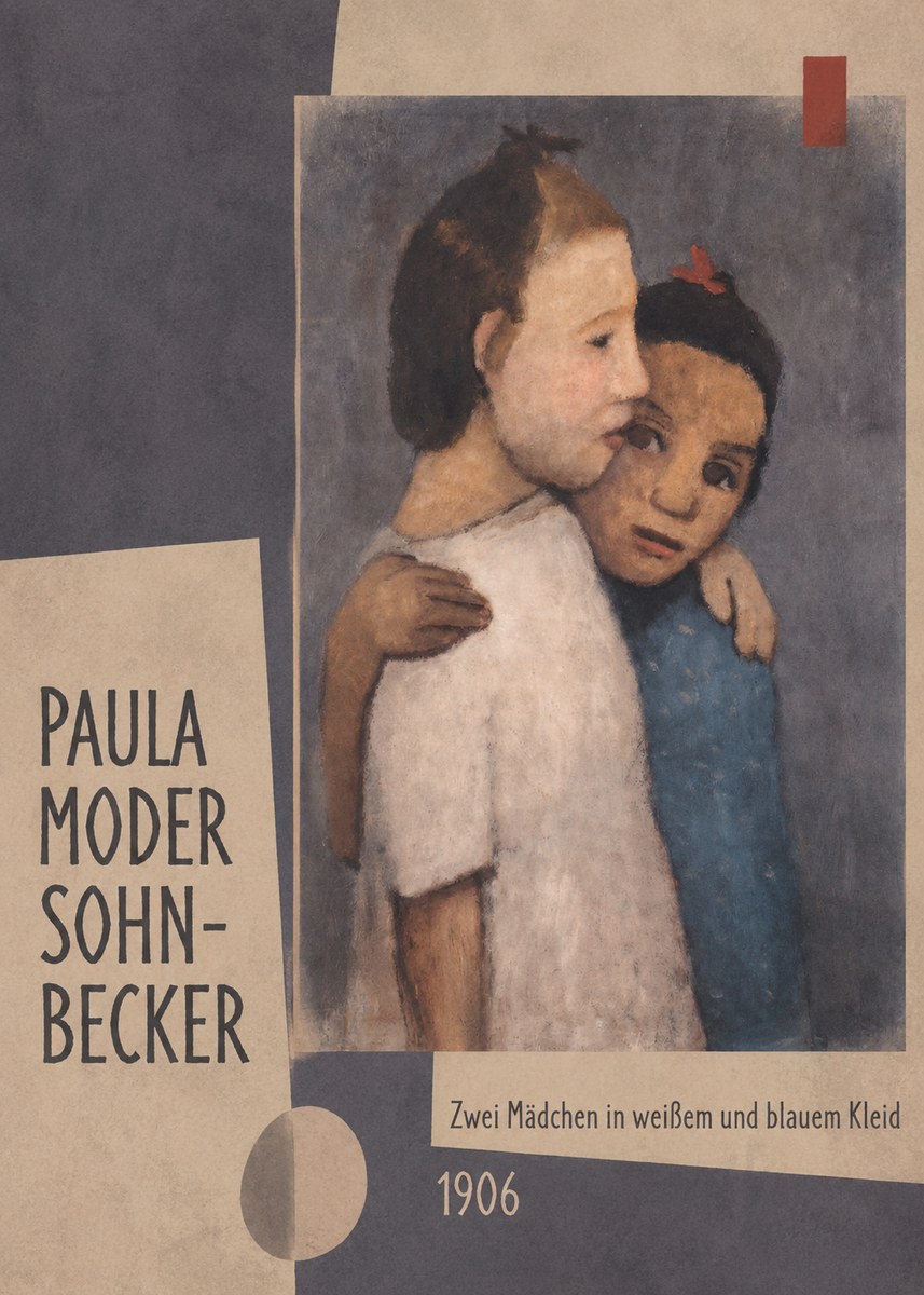 Paula Modersohn-Becker Zwei Mädchen in Weißem Und Blauem Kleid No2 - Plakat