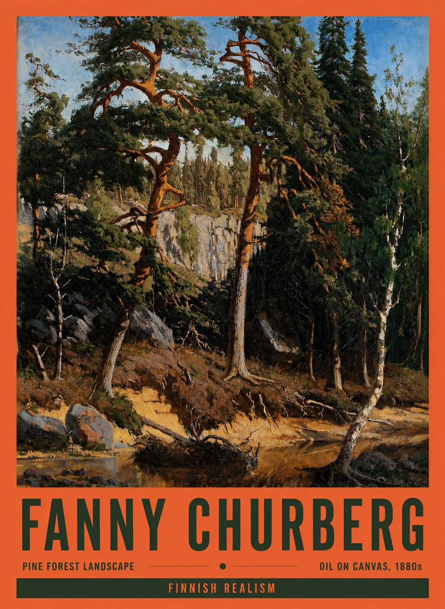 Fanny Churberg Pine Forest Landscape No2 - Plakat
