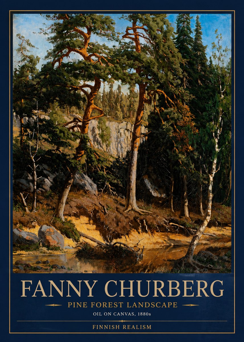 Fanny Churberg Pine Forest Landscape No3 - Plakat