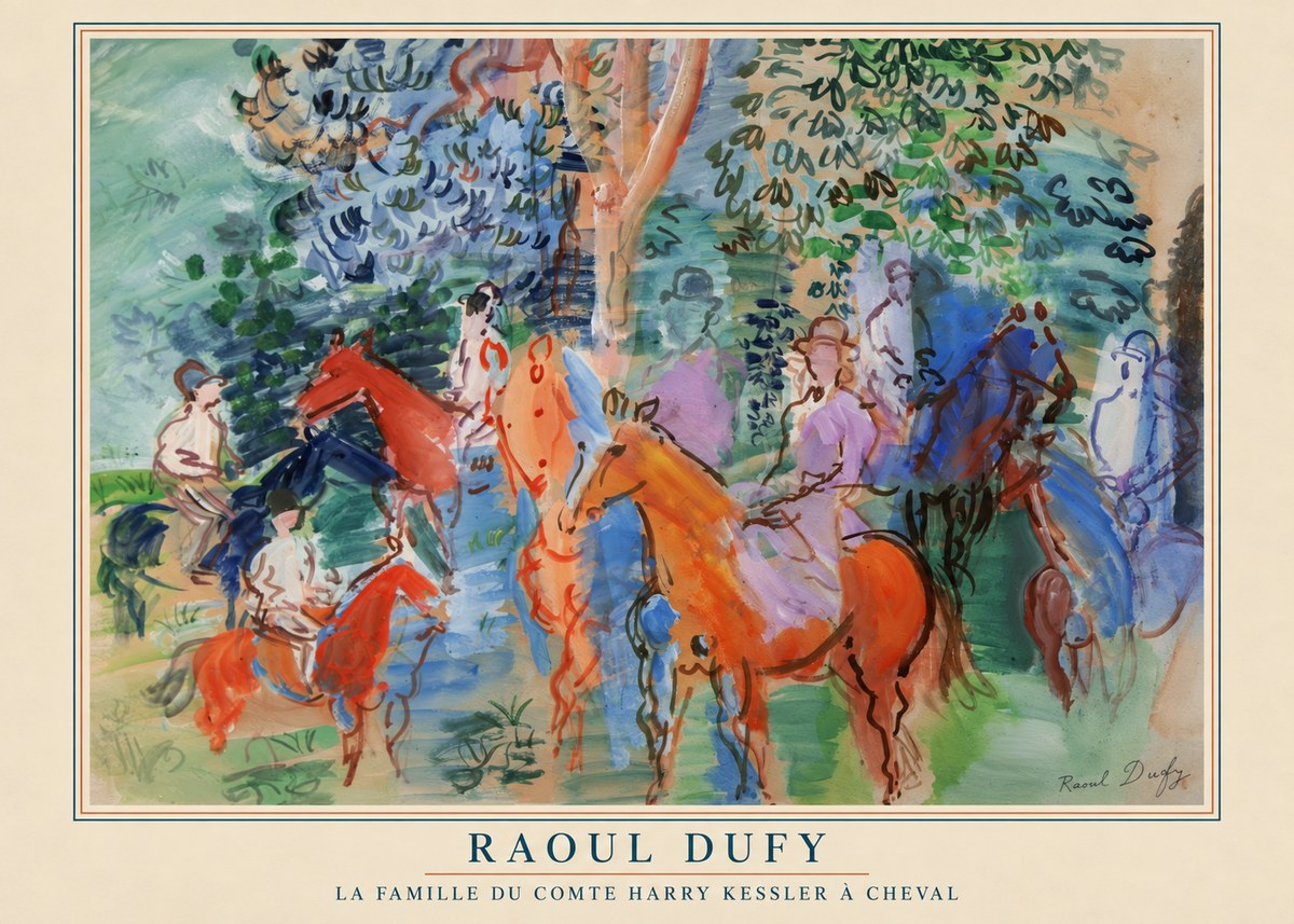 Raoul Dufy La Famille Du Comte Harry Kessler À Cheval No4 - Plakat