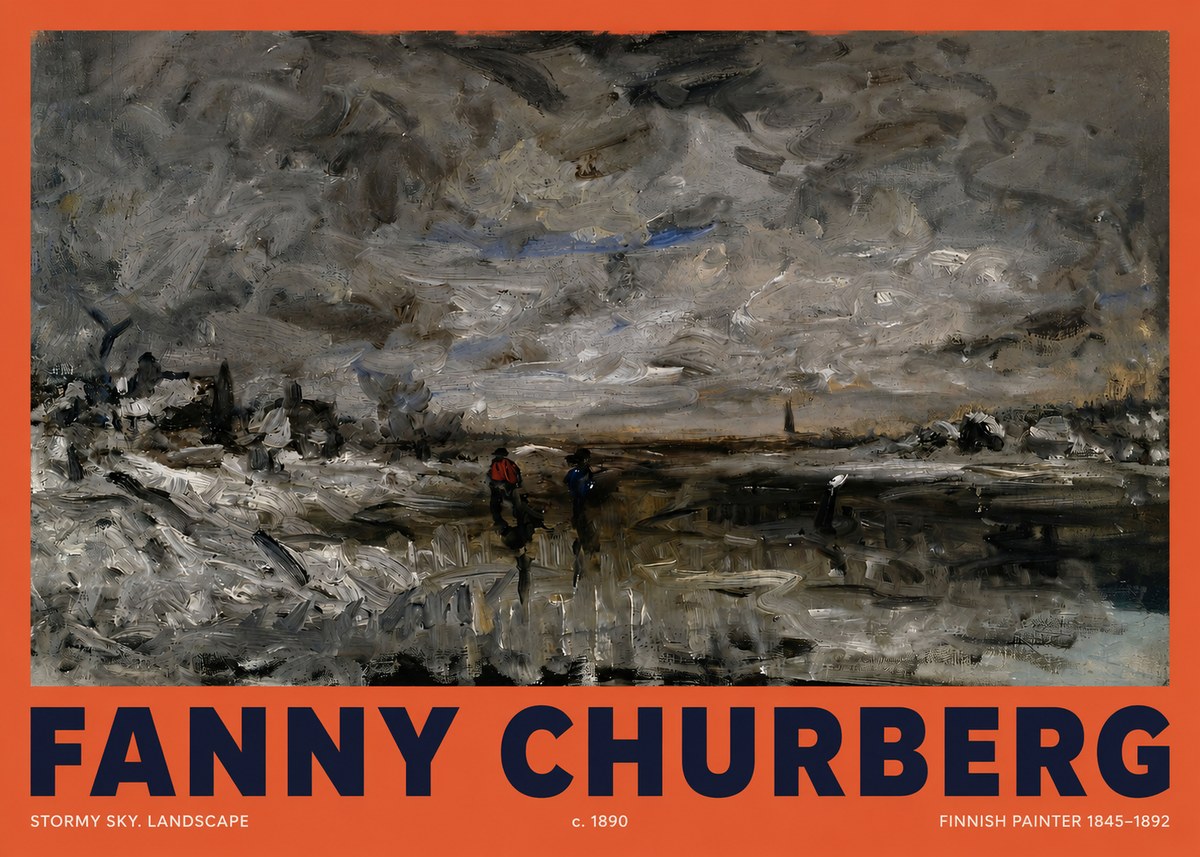 Fanny Churberg Stormy Sky. Landscape No2 - Plakat