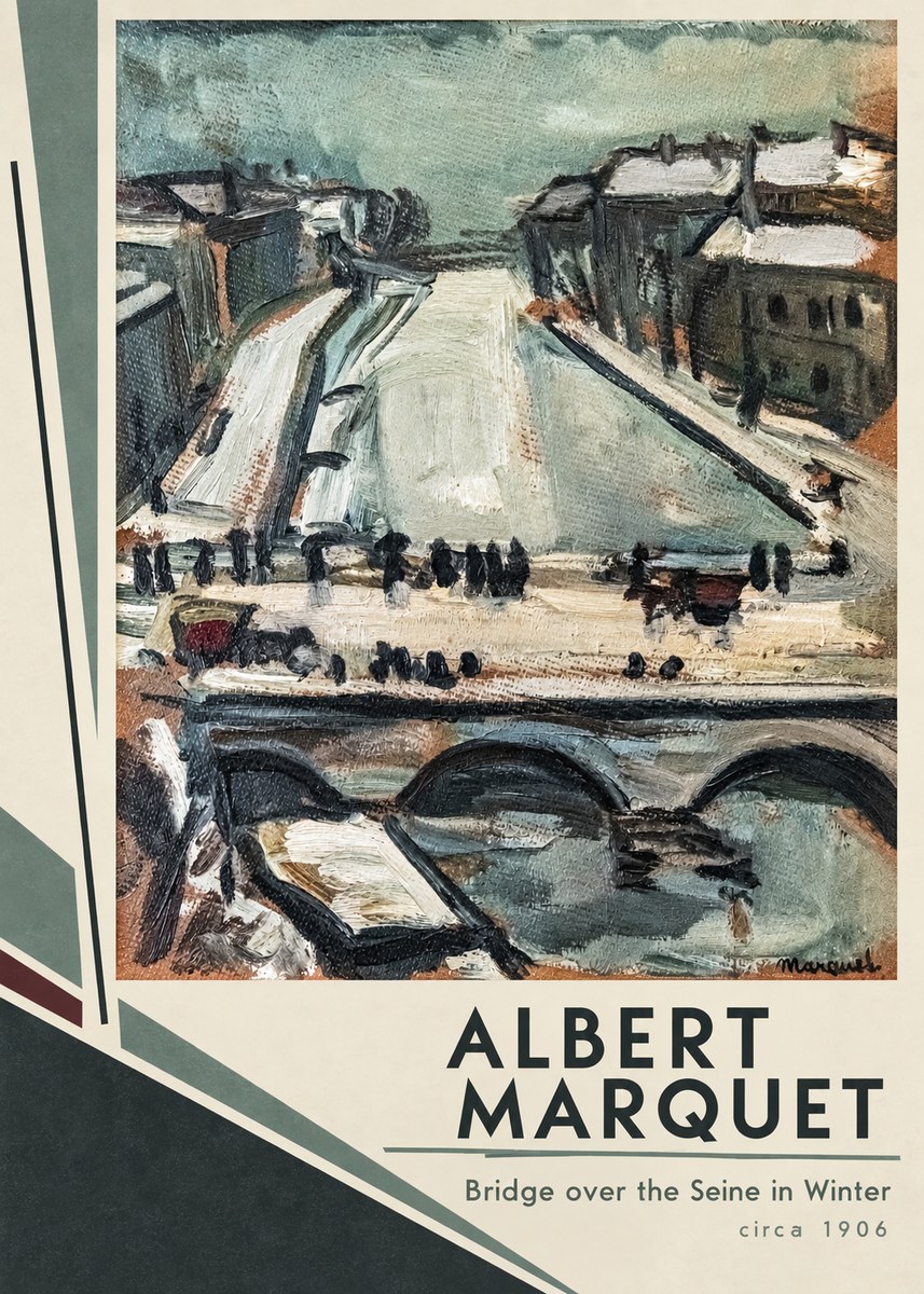Albert Marquet Bridge over the Seine in Winter No2 - Plakat