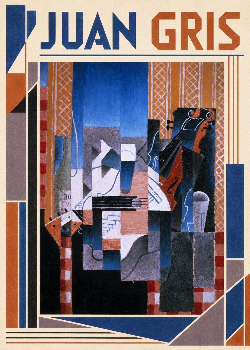 Juan Gris Still Life with Guitar and Violin No1 - Plakat