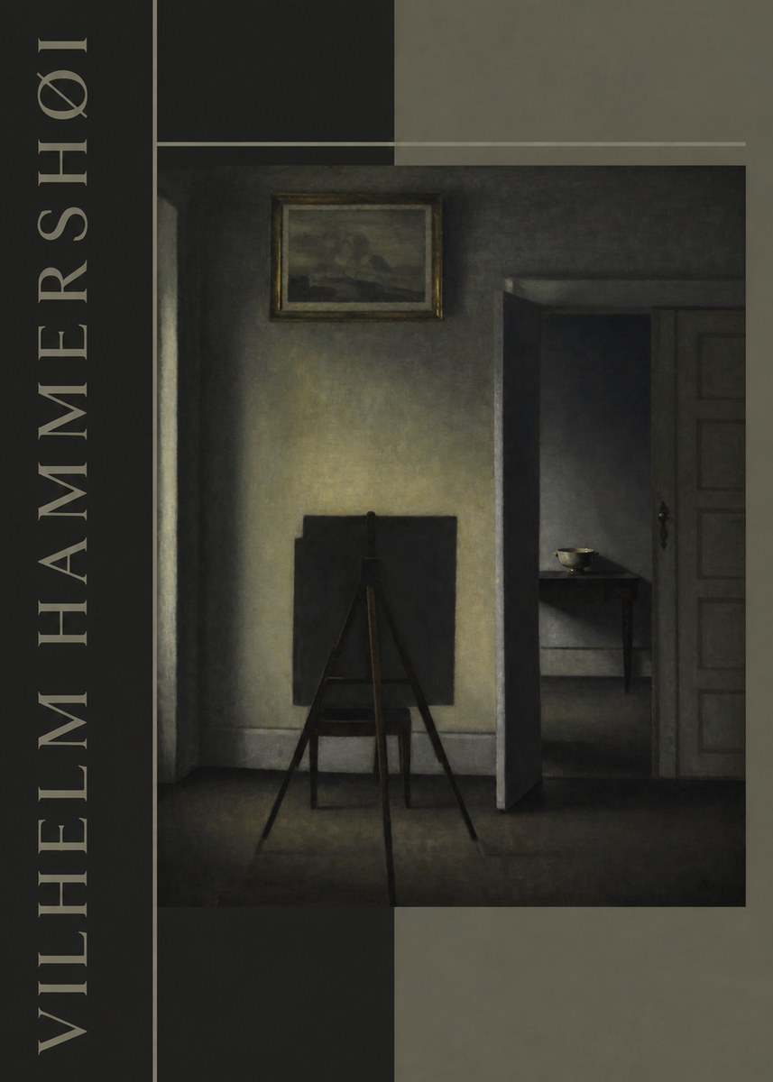 Vilhelm Hammershøi Interior with the Artist's Easel III No4 - Plakat
