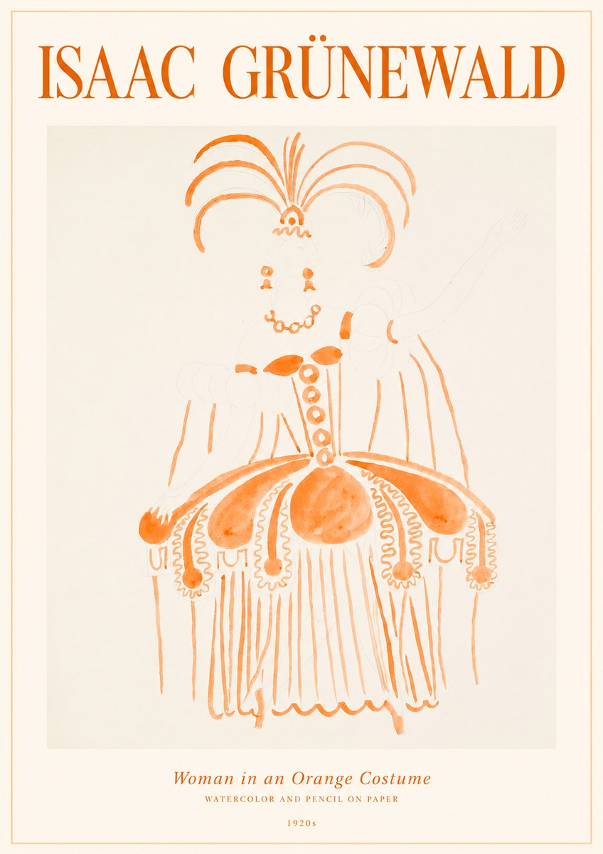 Isaac Grünewald Woman in an Orange Costume No1 - Plakat
