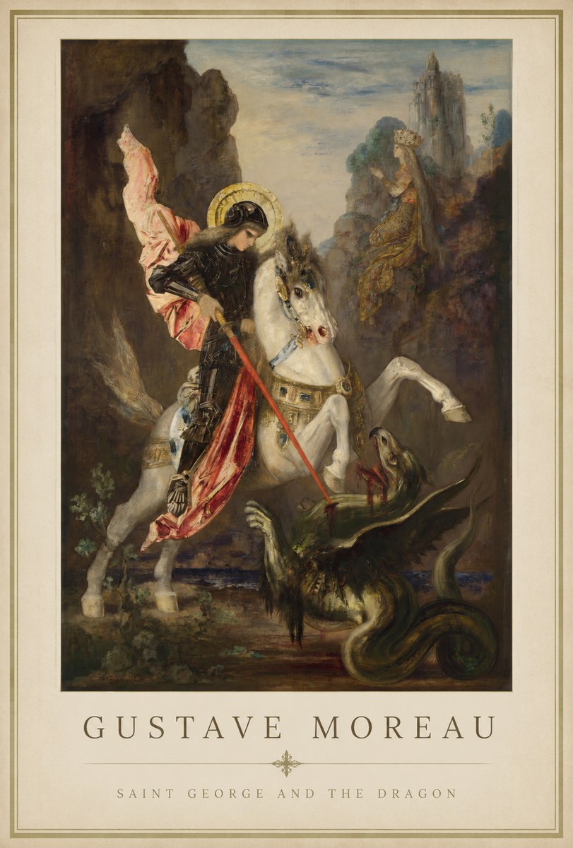 Gustave Moreau Saint George and the Dragon No1 - Plakat