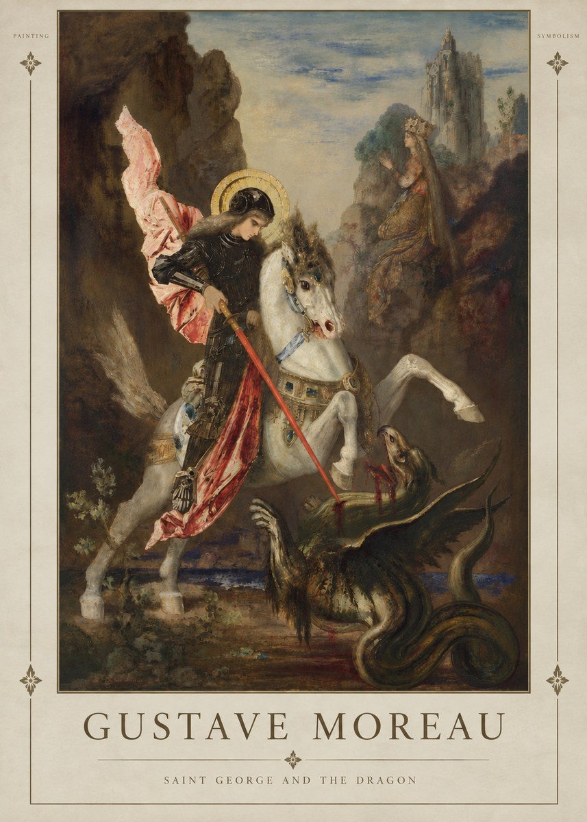 Gustave Moreau Saint George and the Dragon No6 - Plakat