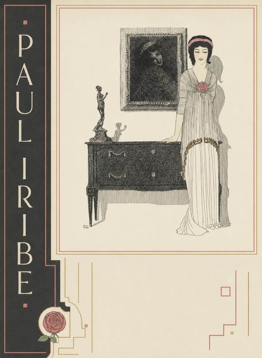 Paul Iribe Elegant Figure in Art Deco Interior No2 - Plakat