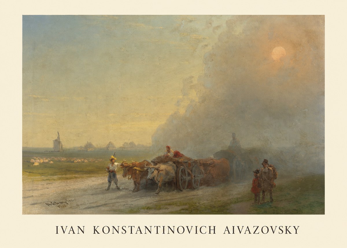 Ivan Konstantinovich Aivazovsky Landscape with Oxen No1 - Plakat