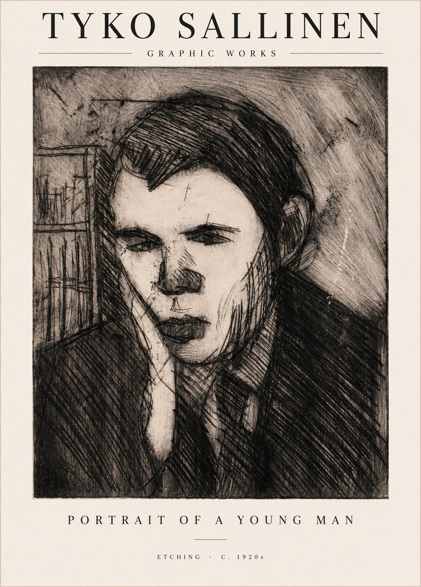 Tyko Sallinen Portrait of a Young Man No1 - Plakat